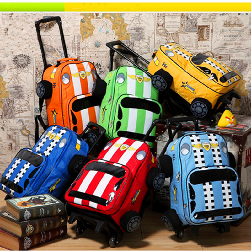 Cute cartoon schoolboy trolley bag